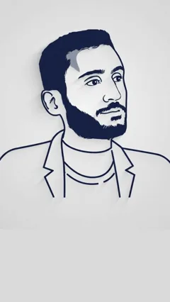 Illustrated portrait from the Fluency Thru Courses brand